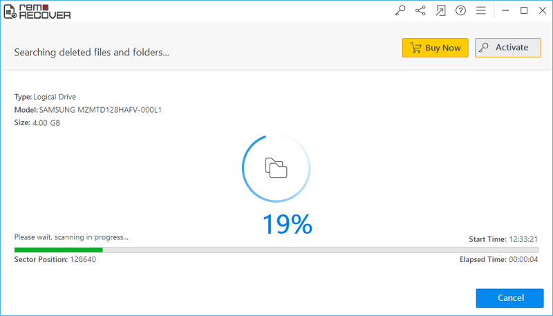 Recover Deleted Files Lenovo - Scanning Process to Locate Deleted Files